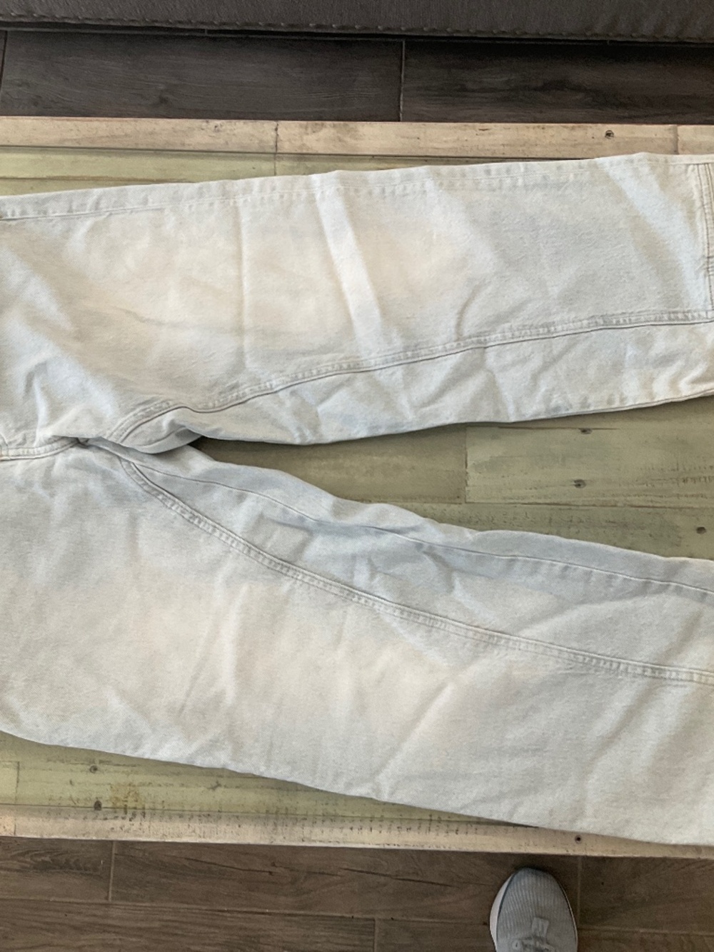 We The Free jeans- High waisted, light wash baggy fit. Waist size 27